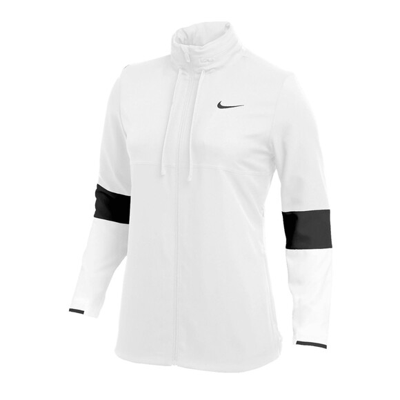 Nike Women Size Small Dri-FIT Dry Jacket Football Full Zip Hood White Black NEW - Picture 1 of 12